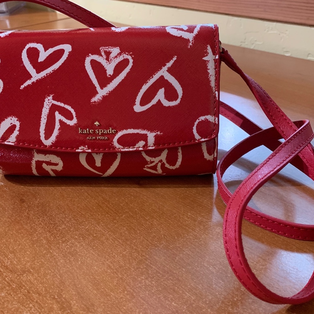 Kate Spade Laurel Way Lipstick Hearts Bitsy & Addison Crossbody